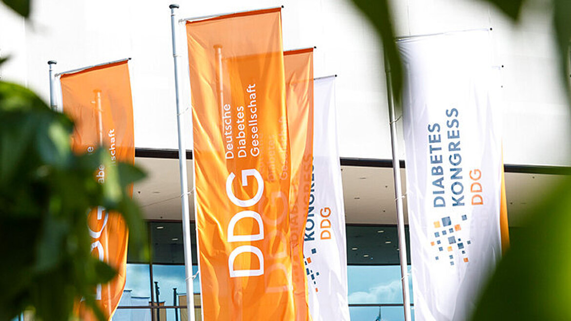 Flaggen vor dem Tagungszentrum